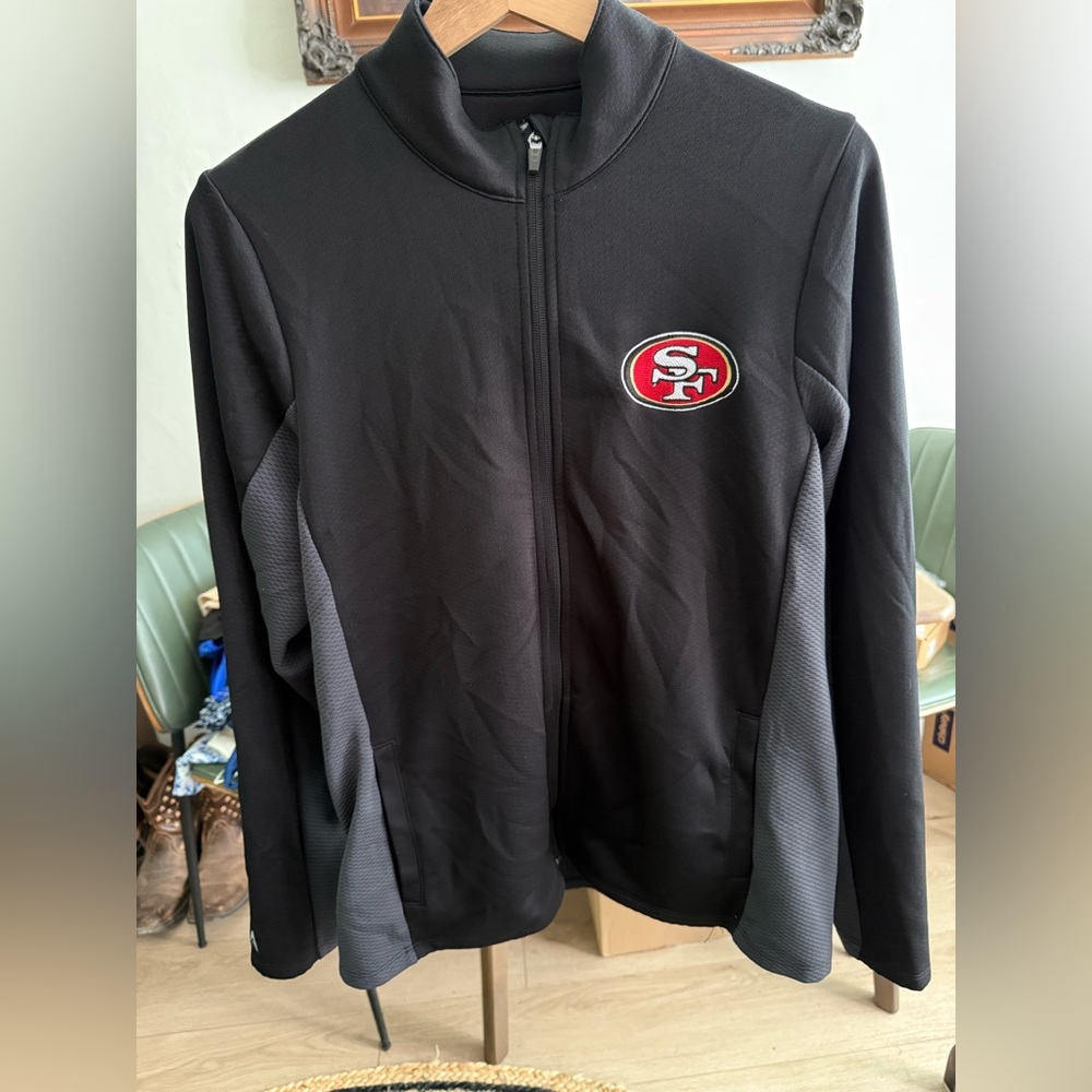 Antigua Black Athletic Jacket 49ers